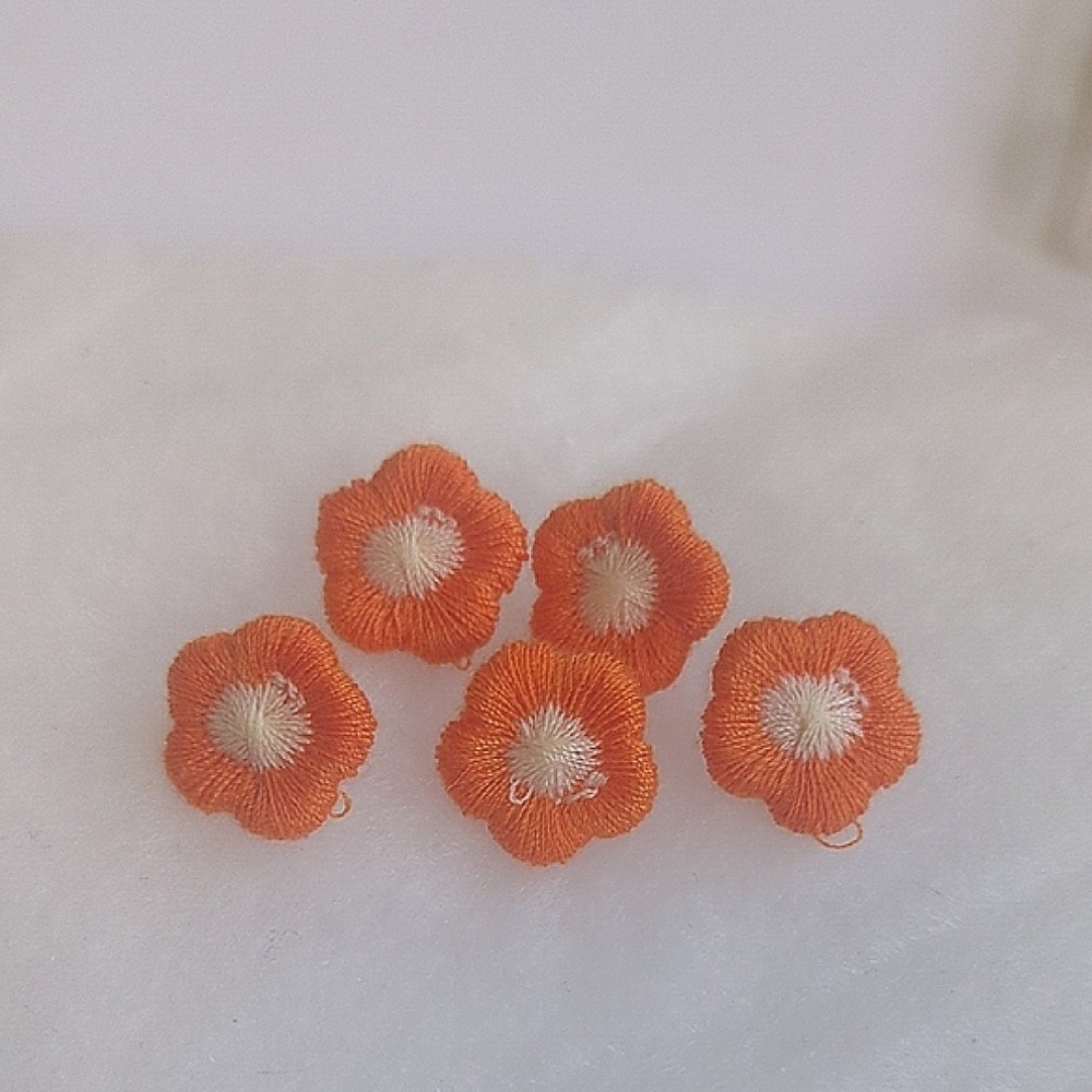 Orange Floral Push Pins